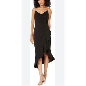 NEW NWT XSCAPE Xscape Midi Rhinestone Spaghetti Scuba Crepe size 12P